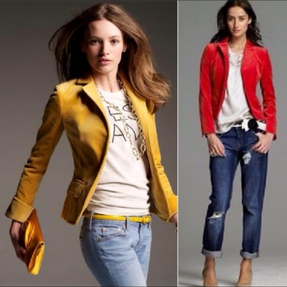 J. Crew Jackets & Blazers - J Crew Ecole Green Velvet Blazer